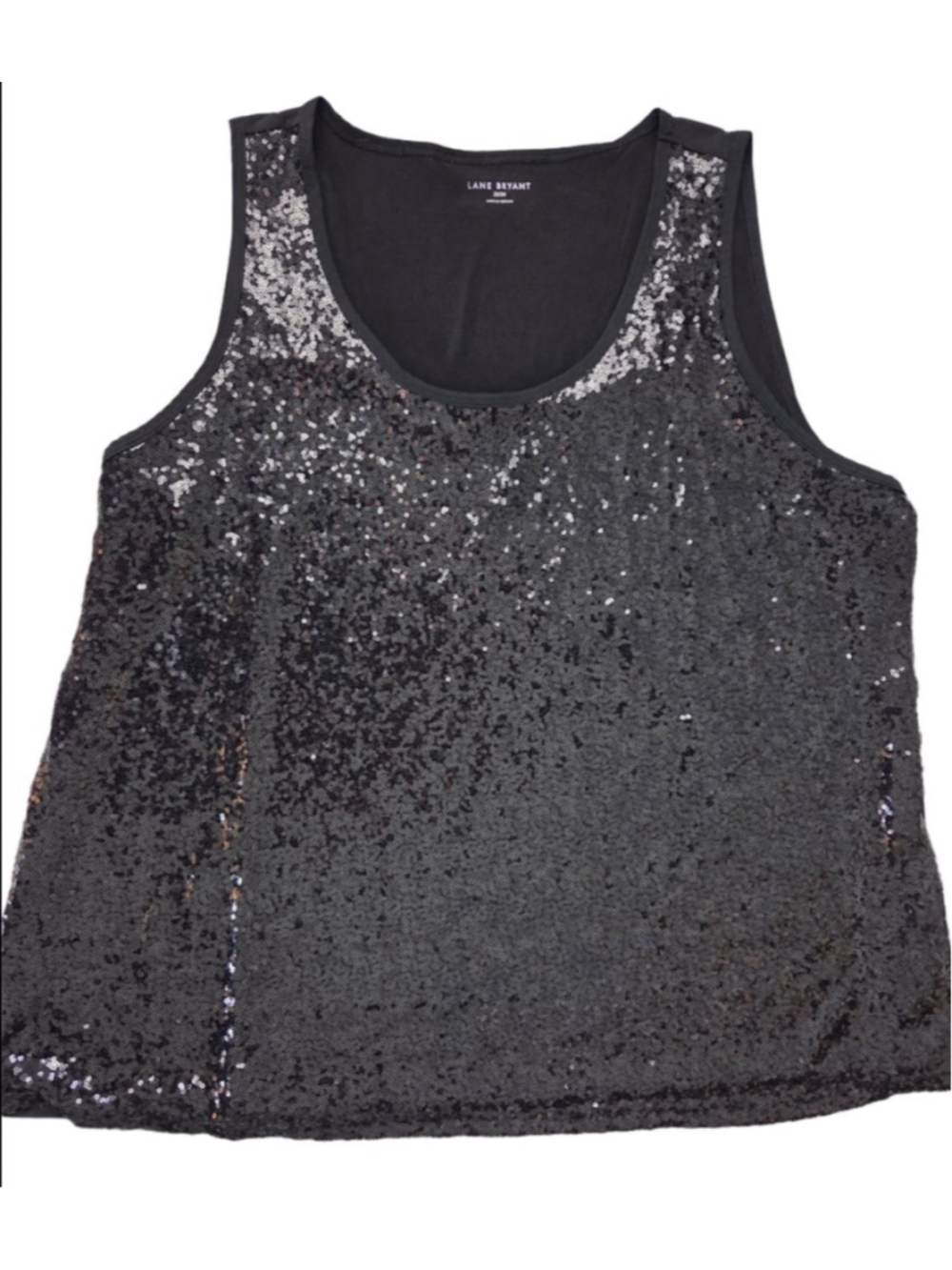 Women's Lane Bryant Black Silver Sequin Tank Top Plus Size 22